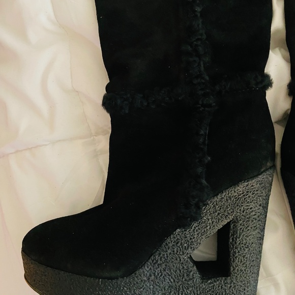 Michael Kors suede wedge platform boots size 8.5 - Picture 6 of 8